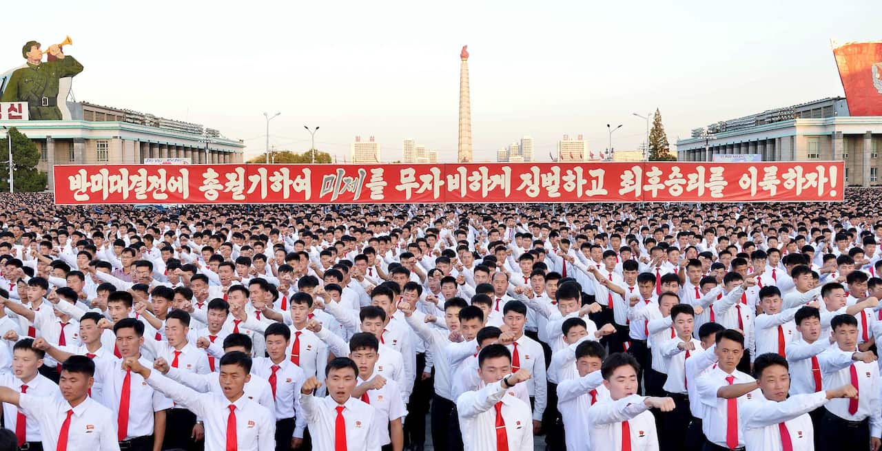 An anti-America rally in Pyongyang in September 2017.