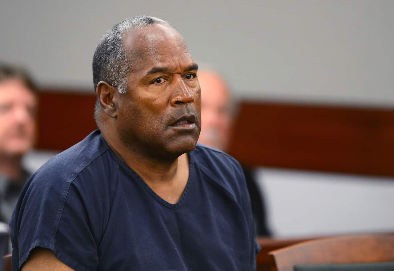 (File Image) O.J. Simpson appears at an evidentiary hearing in Clark County District Court in Las Vegas in May 2013.