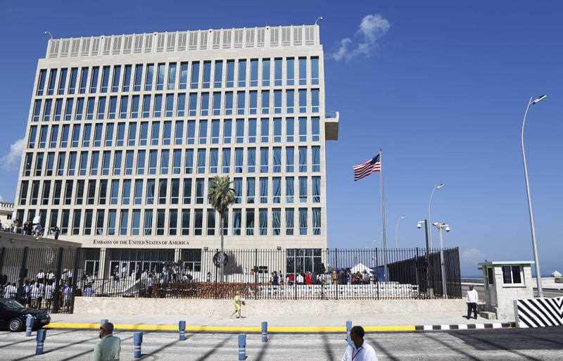 The US embassy in Havana, Cuba. 