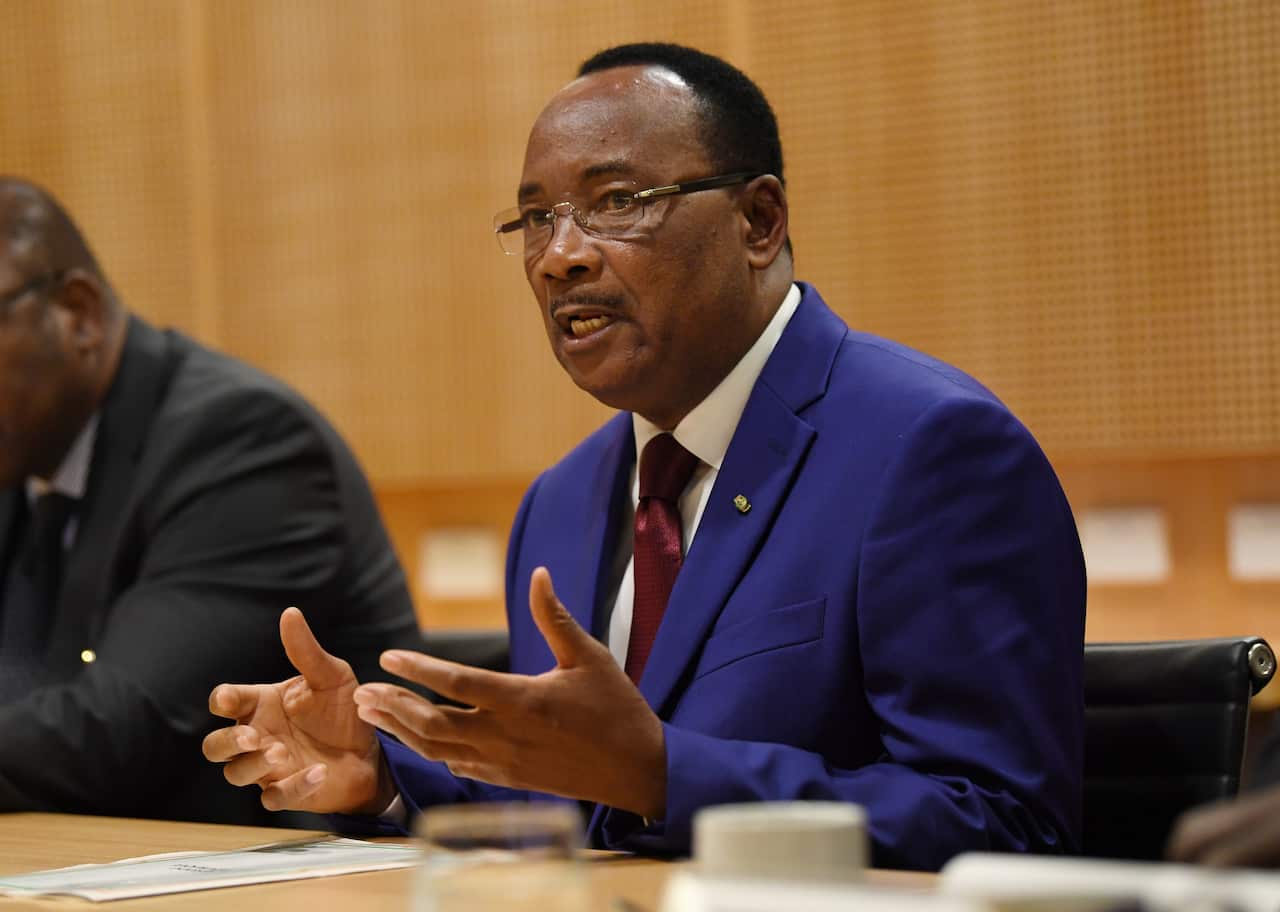 Mahamadou Issoufou, President of the Republic of Niger, during a bilateral meeting with Australia.