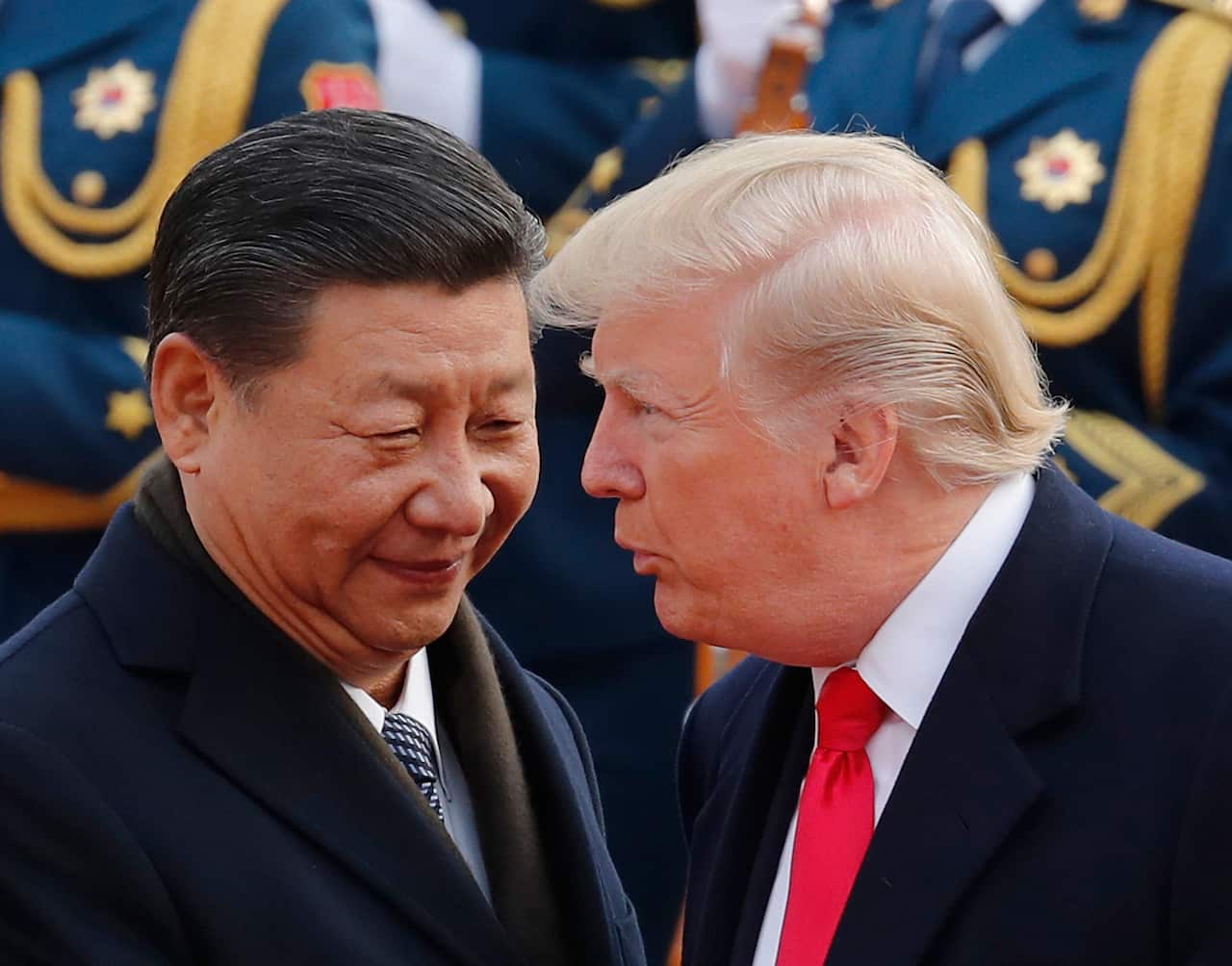 President Donald Trump meets with Chinese President Xi Jinping in Beijing. November 9, 2017.