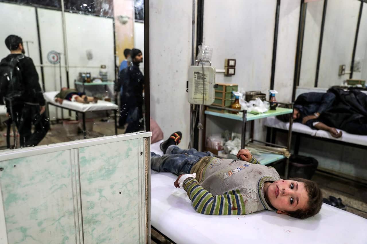 A field hospital in Douma in 2017.