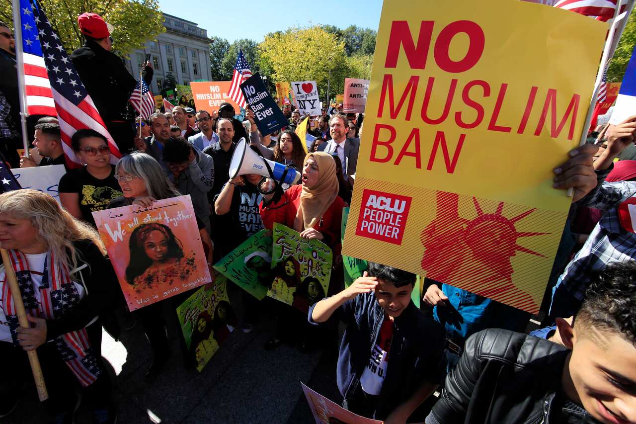 The travel ban is understood to be a prominent concerns motivating Muslim American voters at this year's election.