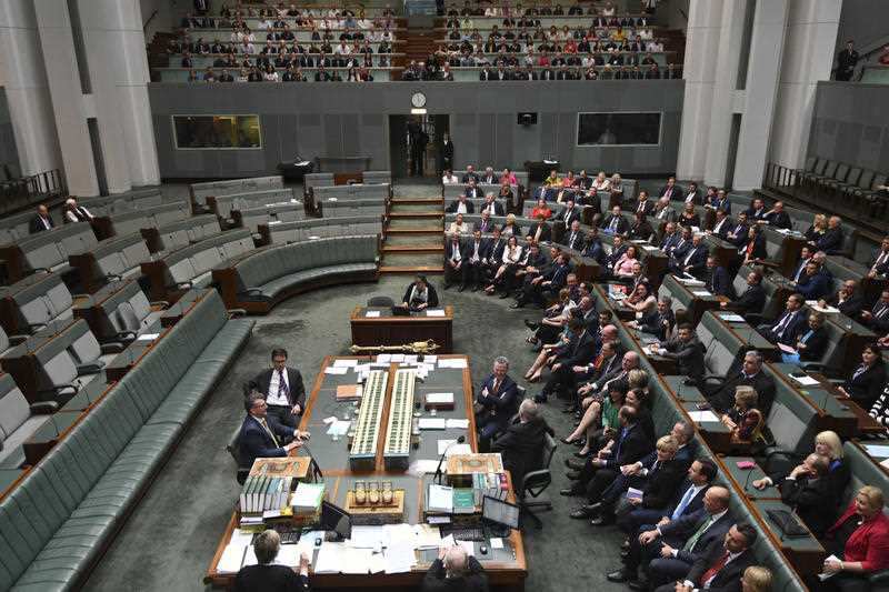 Overview of the final vote on the Marriage Amendment Bill in the House of Representatives at Parliament House in Canberra, Thursday, December 7, 2017.
