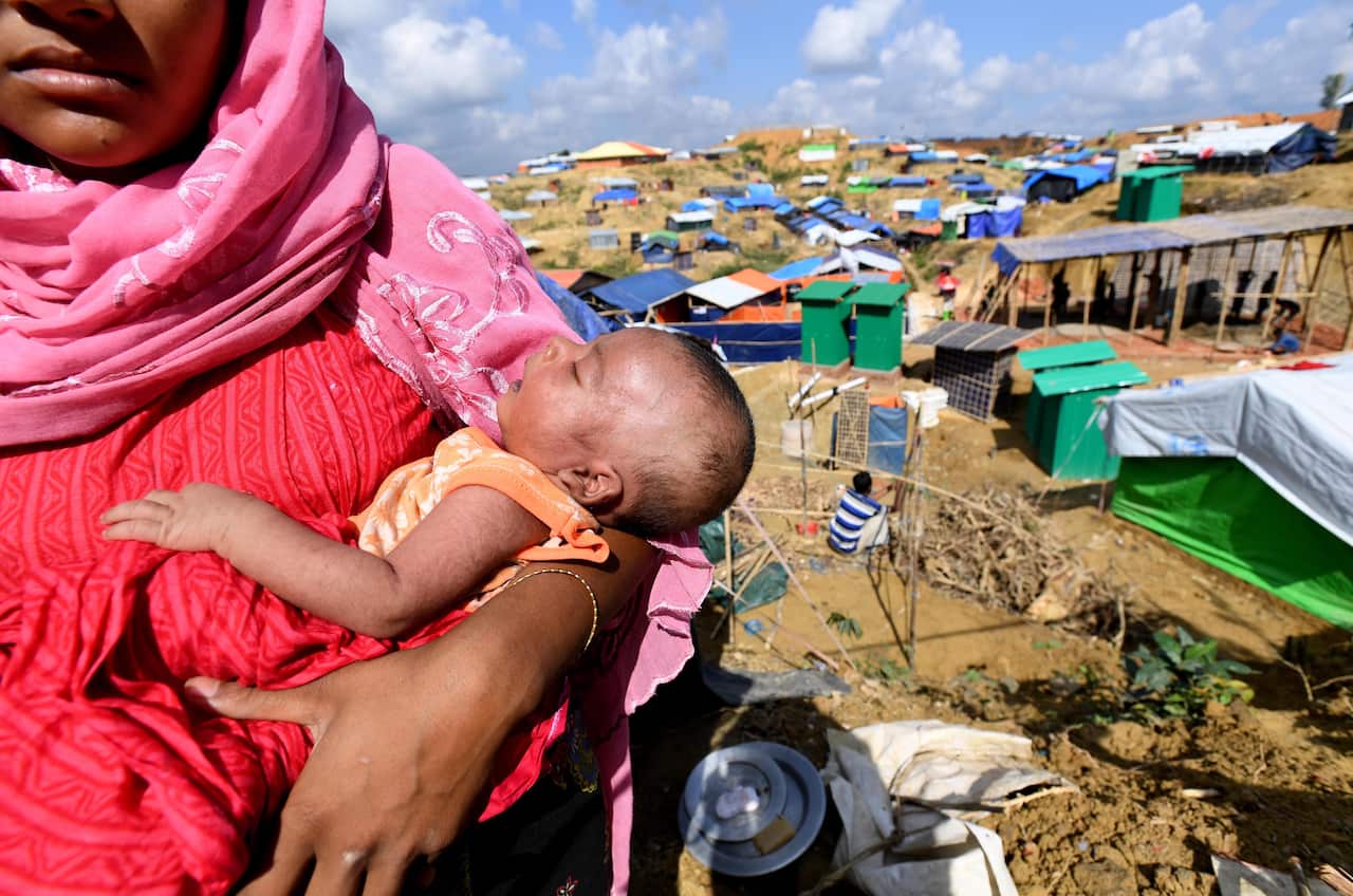 A Rohingya mother and child in Bangladesh.