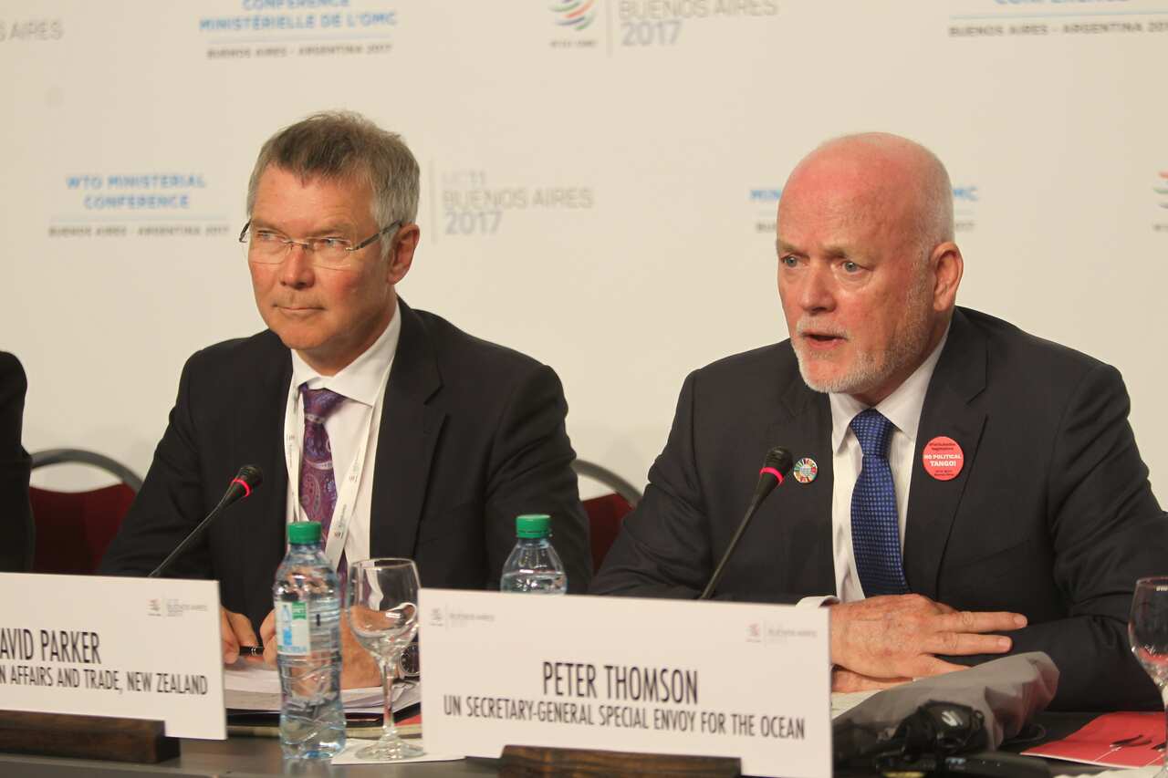 New Zealand's David Parker and Peter Thomson (right) in 2017.