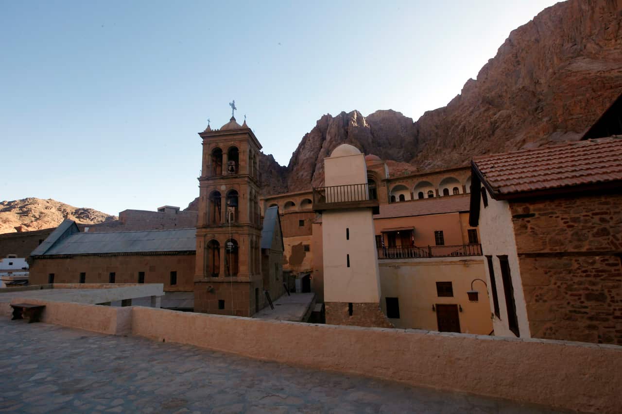 A view from inside the Saint Catherine monastery in Mount Sinai.