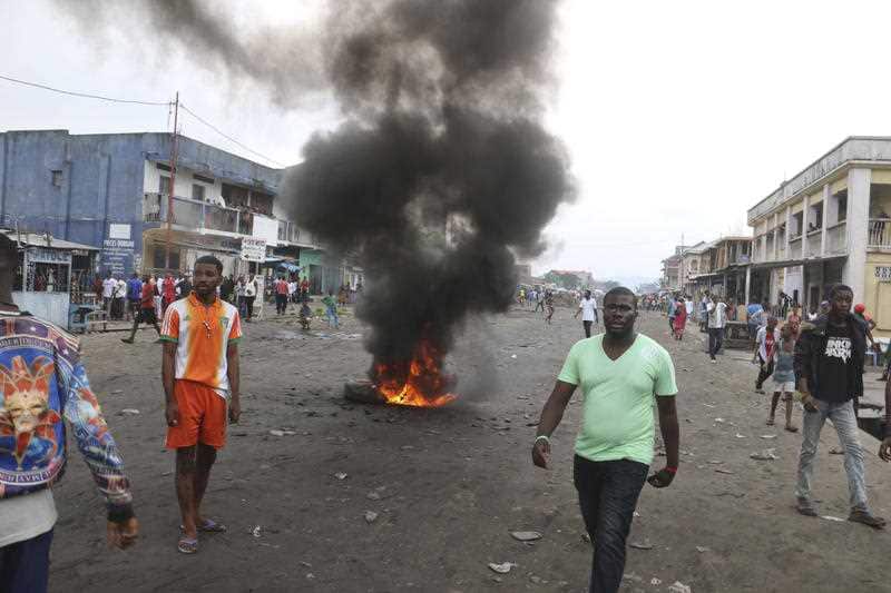 Congolese protest against President Joseph Kabila's refusal to step down from power in Kinshasa, Democratic Republic of Congo, Sunday, December 31, 2017.