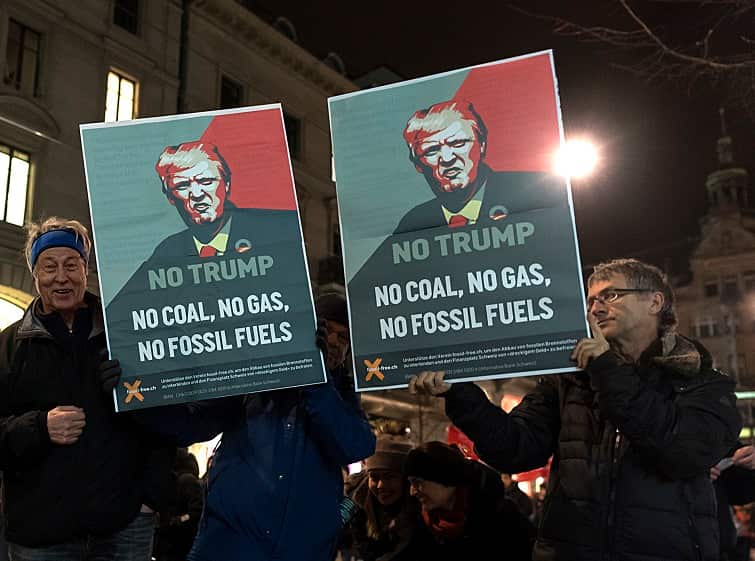 Protesters in the streets of Zurich.