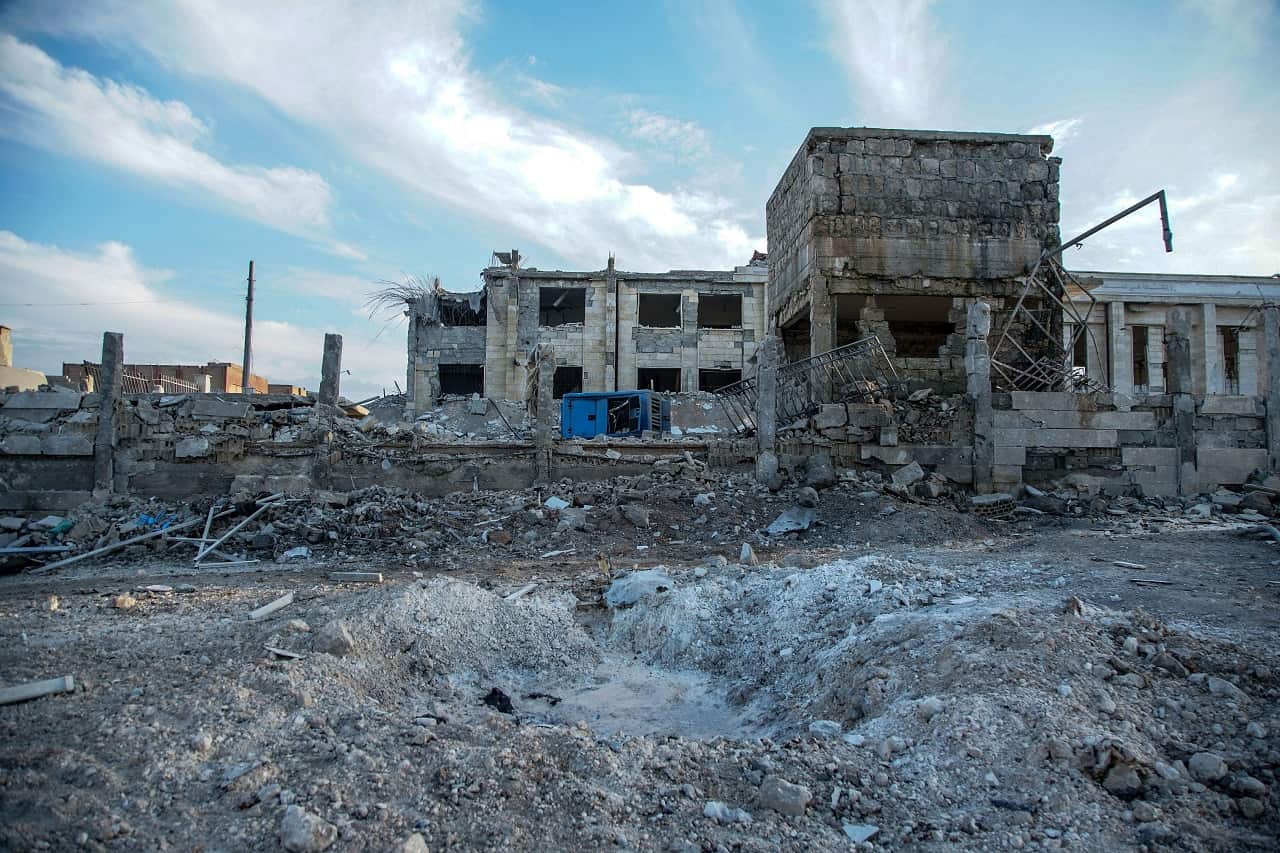 A destroyed hospital in Idlib's countryside.