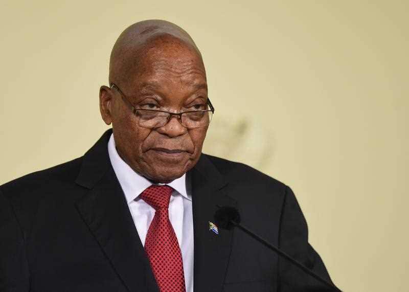 South African President Jacob Zuma addresses the media during a national television address in which he resigned, Pretoria, South Africa, 14 February 2018.