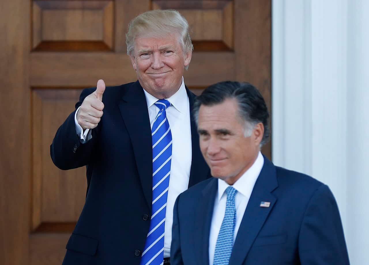 Donald Trump and Mitt Romney meet in 2016.