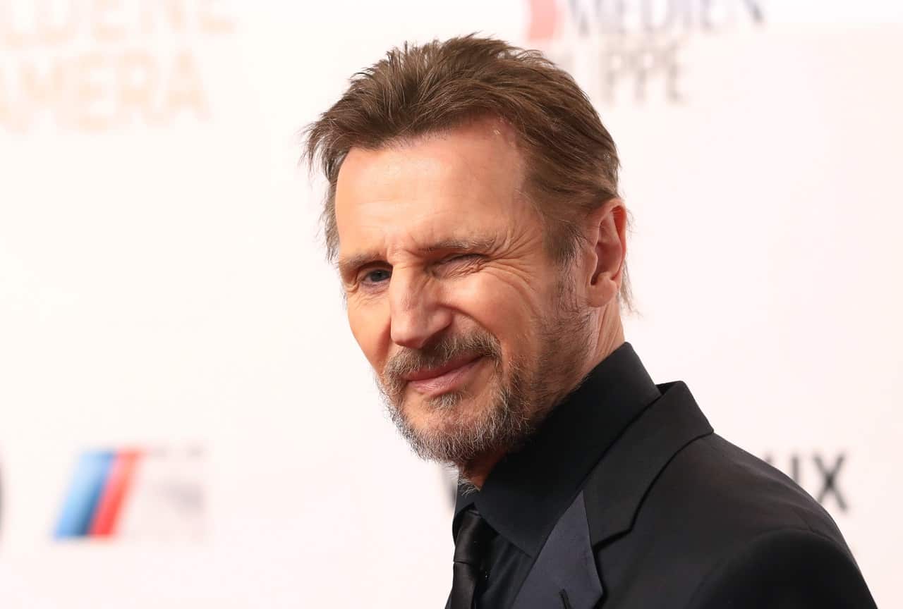 Northern Irish actor Liam Neeson on a red carpet.