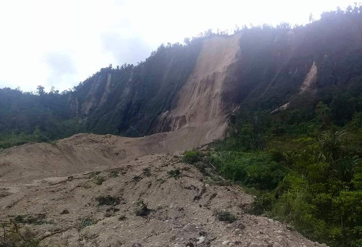 Landslides caused by PNG earthquake