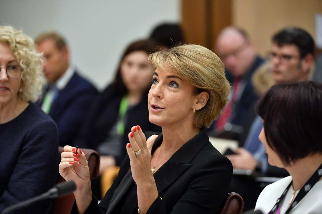 Minister for Jobs Michaelia Cash at Senate estimates hearing at Parliament House in Canberra, Wednesday, February 28, 2018.
