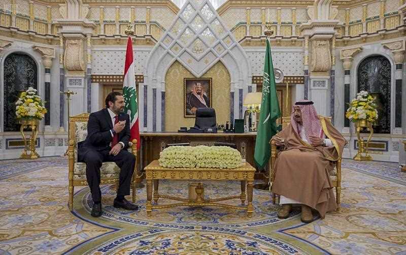 Saudi Arabia's King Salman bin Abdul-Aziz Al Saud and Lebanese Prime Minister Saad al-Hariri.