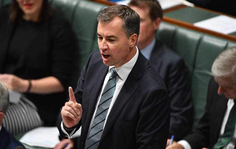 Minister for Human Services Michael Keenan during Question Time in the House of Representatives at Parliament House in Canberra, Thursday, March 1, 2018.