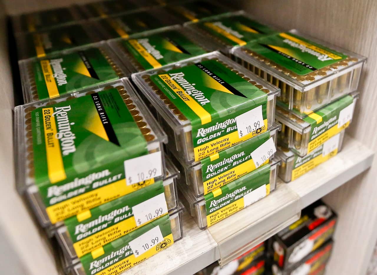 Remington .22 LR ammunition is for sale at Duke's Sport Shop in New Castle, Pennsylvania. 