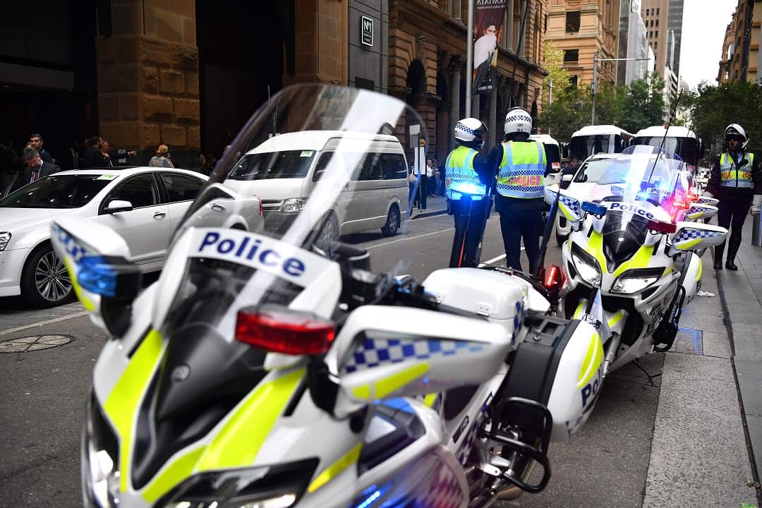Police in Sydney's CBD ahead of the summit.