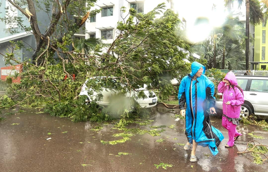The Darwin CBD during the aftermath of Tropical Cyclone Marcus.