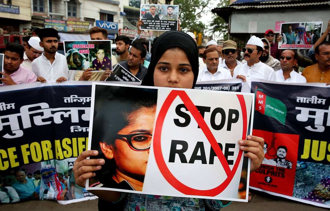 Protests against the growing number of rape cases in India. 