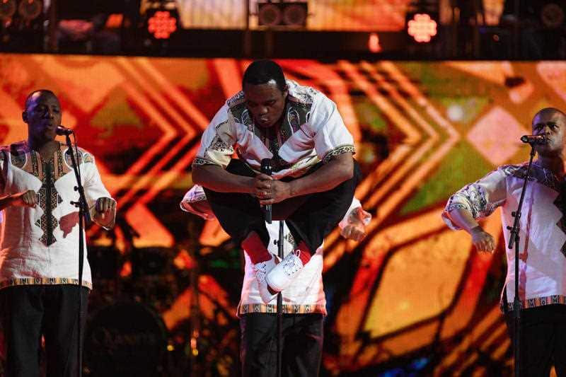 FILE: Ladysmith Black Mambazo performs at the celebration of Queen Elizabeth's 92nd birthday