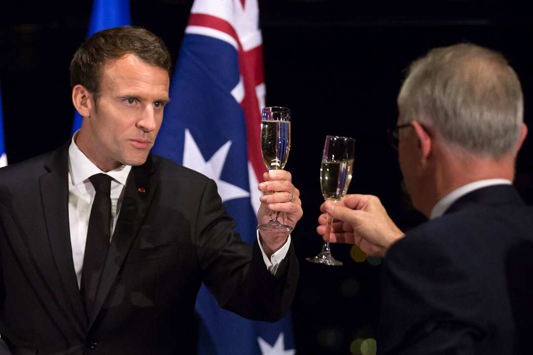 Emmanuel Macron and Malcolm Turnbull.