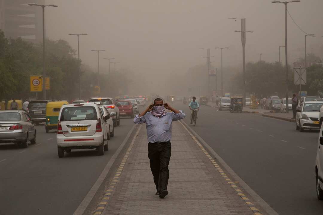 Storms hit New Delhi, India.