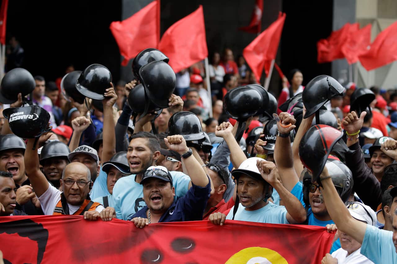 Supporters of Venezuela's President Nicolas Maduro 