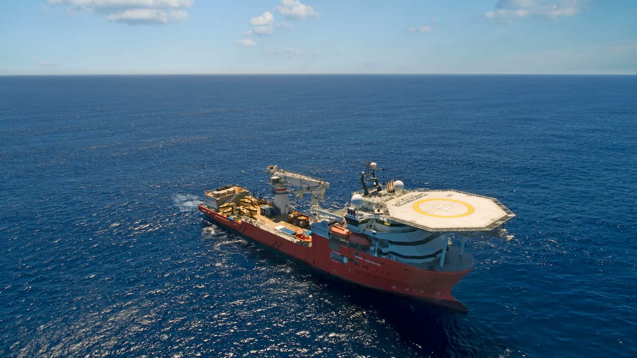  Ocean Infinity's multi-purpose offshore vessel in the southern Indian Ocean off the coast of South Africa.