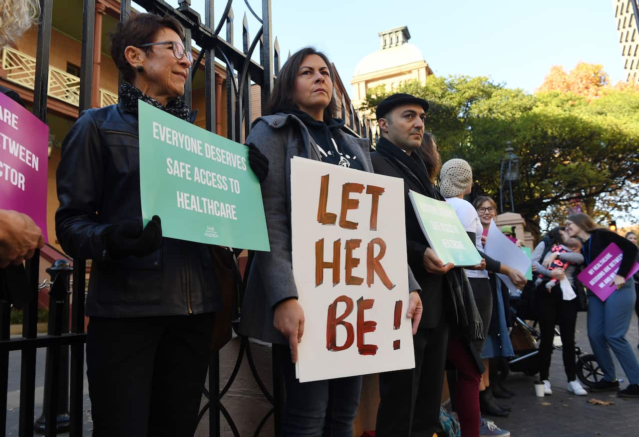 Pro-choice campaigners in NSW