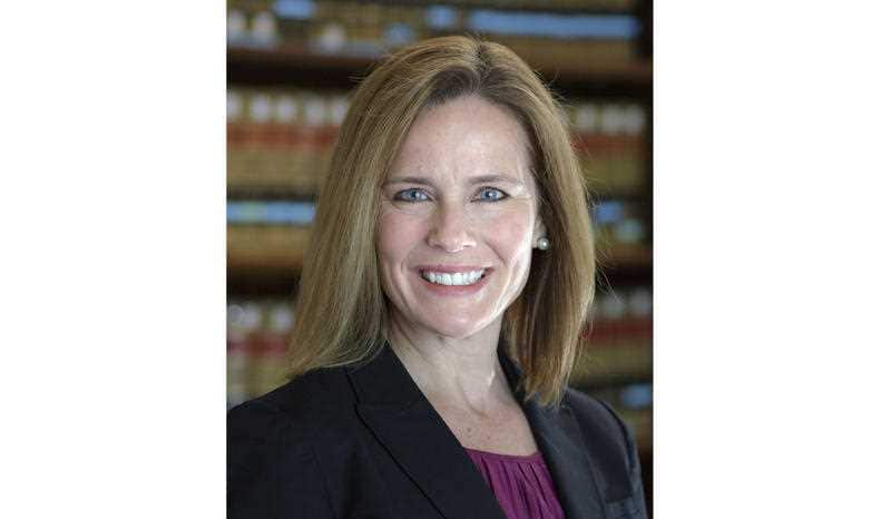 A 2017 photo provided by the University of Notre Dame Law School of Judge Amy Coney Barrett.
