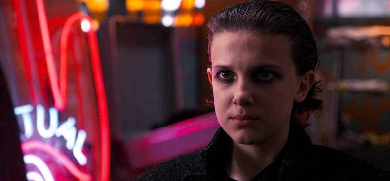 This image released by Netflix shows Millie Bobby Brown in a scene from "Stranger Things 2."