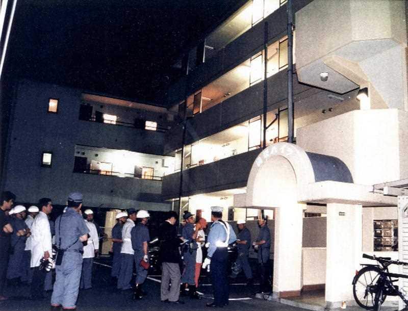 A picture taken on June 28, 1994 shows a site of the release of sarin nerve gas in Matsumoto, Nagano Prefecture.