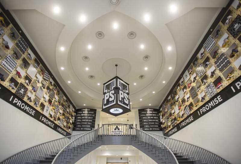 The lobby of the I Promise School, a new Akron Public School funded by the LeBron James Family Foundation.