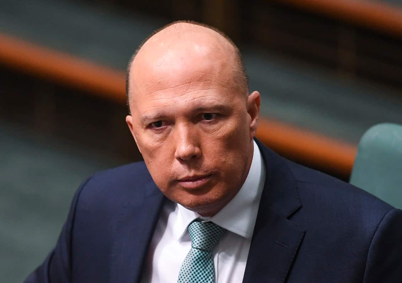 Peter Dutton at Parliament House in Canberra.