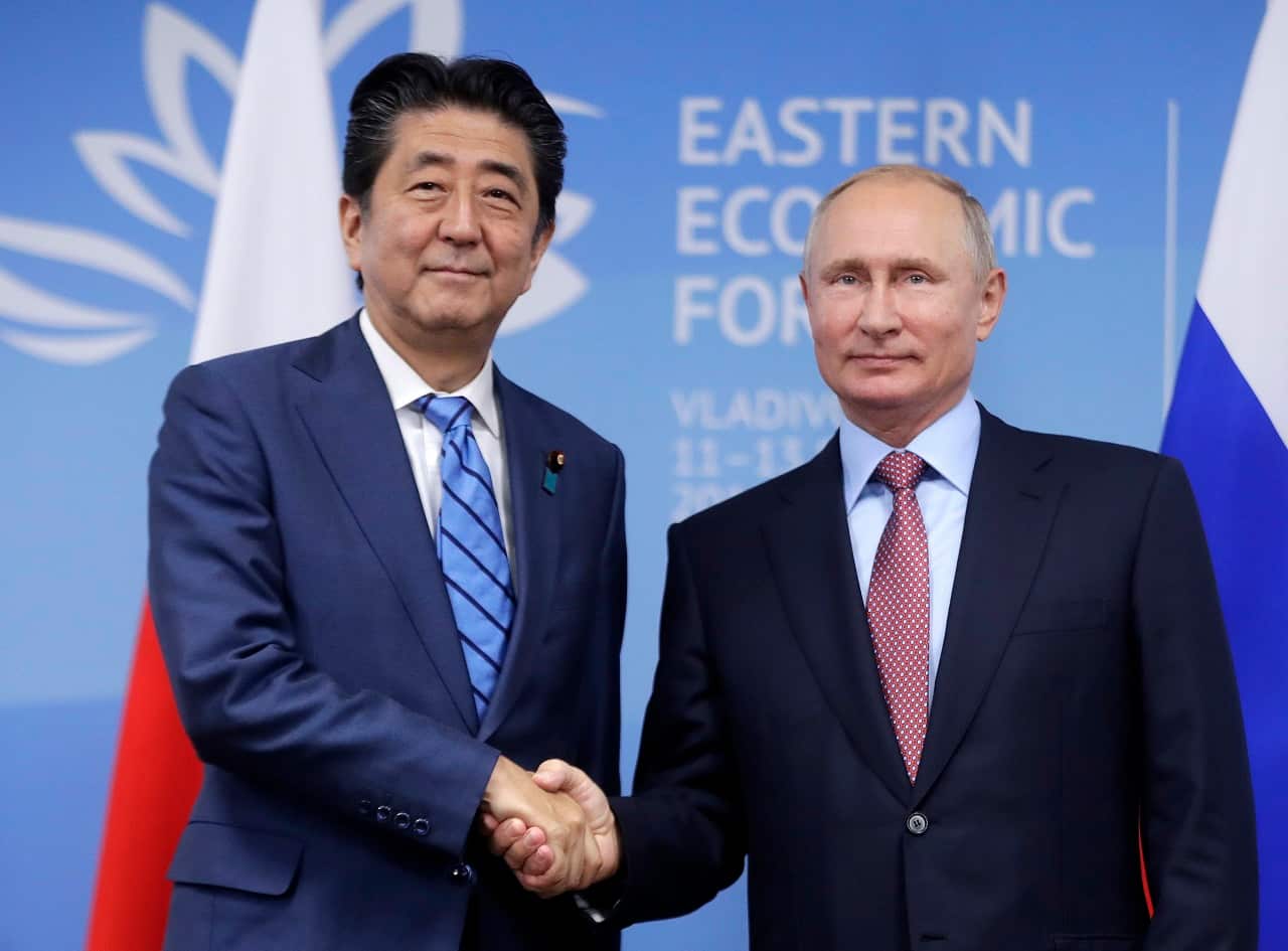 Japanese Prime Minister Shinzo Abe and Russian President Vladimir Putin this week.