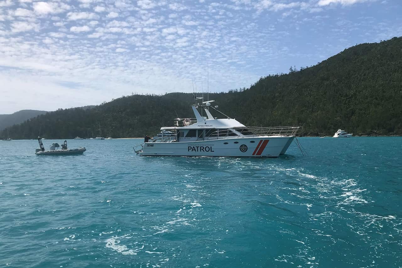 Patrol boats in Cid Harbour in September.