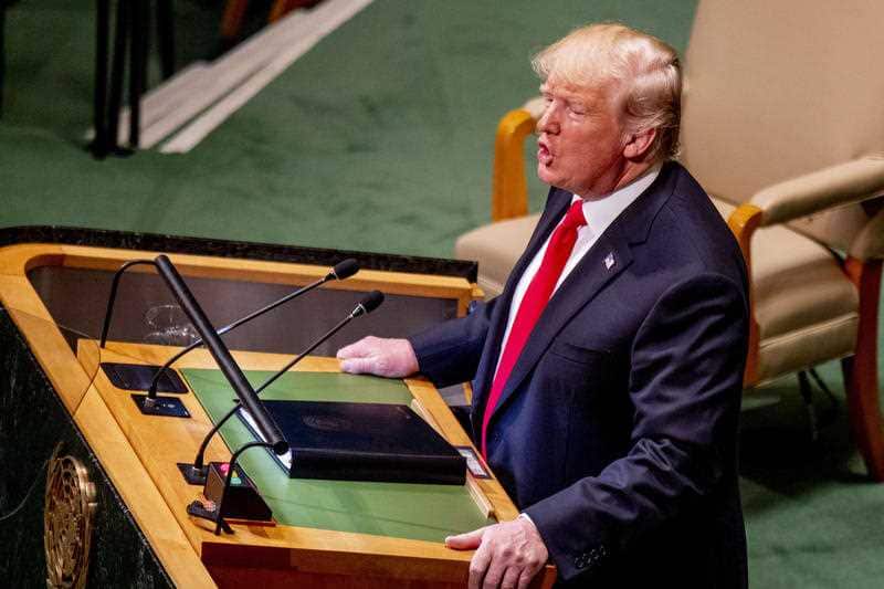 US President Donald Trump addresses the United Nations General Assembly.