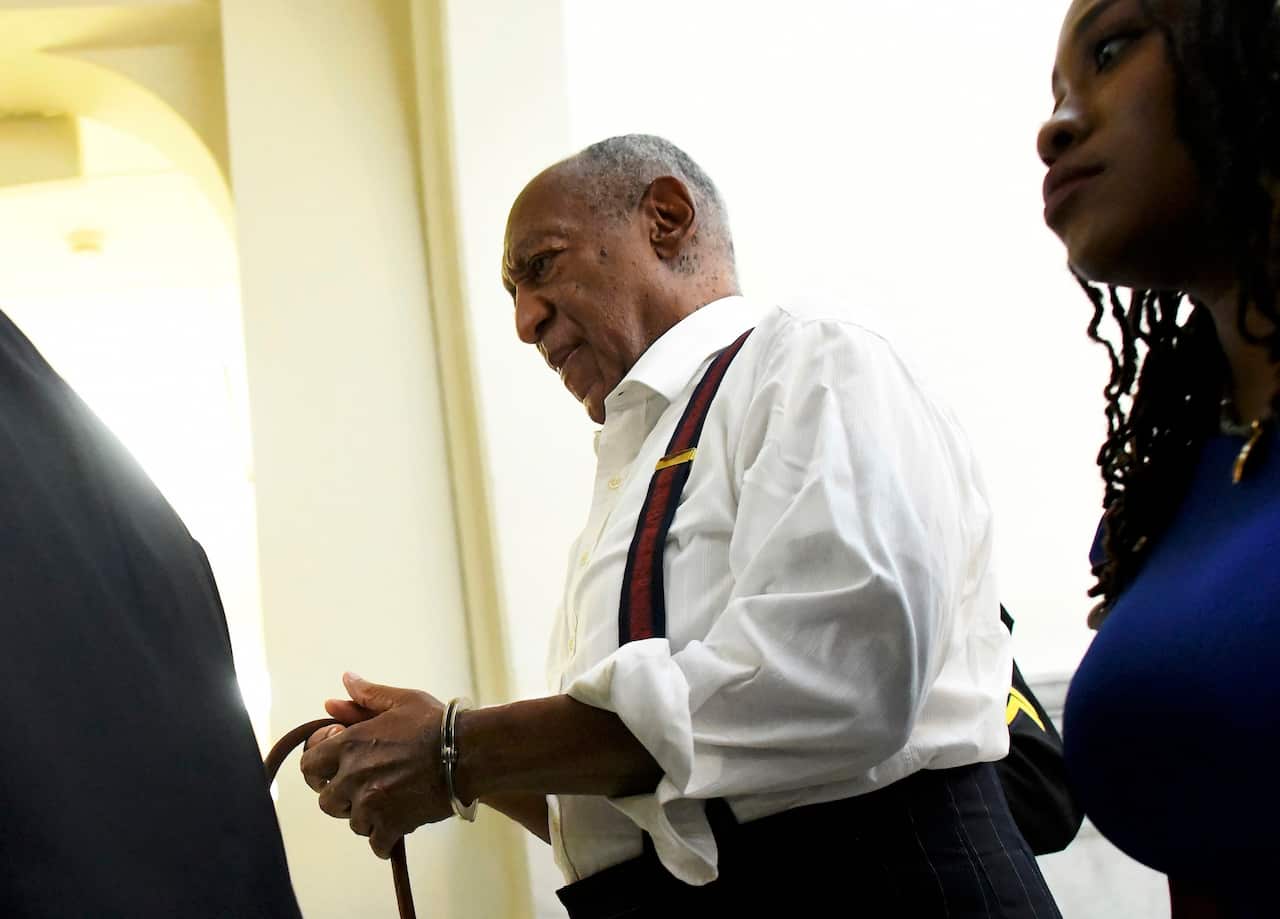 Bill Cosby is taken away in handcuffs after being sentenced to three-to 10-years for felony sexual assault