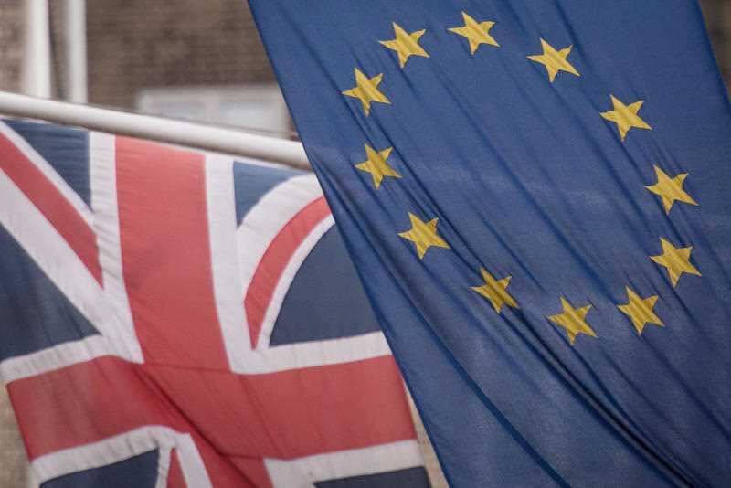 File photo dated 17/2/2016 of the EU and Union flags.