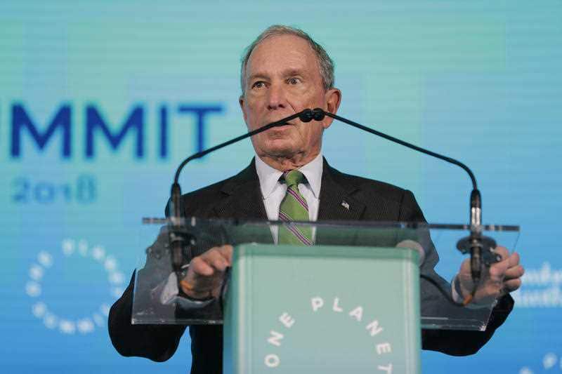 Michael Bloomberg, United Nations Special Envoy for Climate Action, speaks during the One Planet Summit in New York.