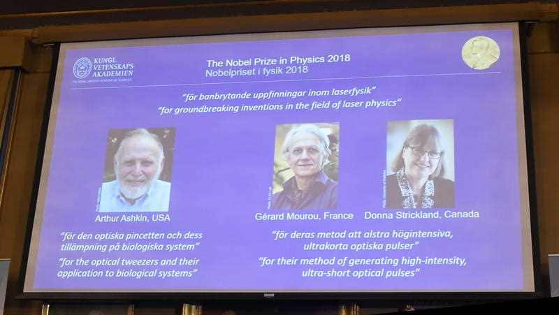 The Nobel Prize laureates for Physics 2018 are announced at the Royal Swedish Academy of Sciences in Sweden.