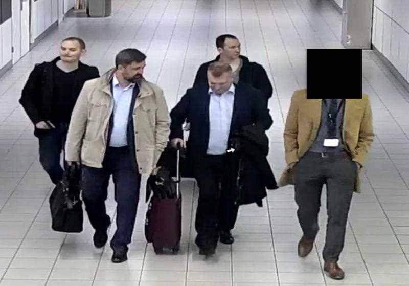 Ministry of Defence handout photo dated 10/04/18 of four GRU officers who entered the Netherlands at Amsterdam's Schiphol Airport on April 10, travelling on official Russian passports.