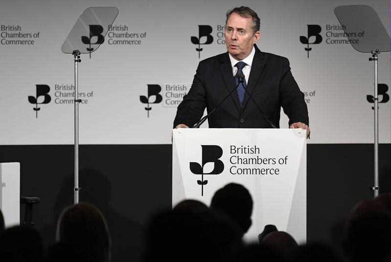 Britain's Secretary of State for International Trade Liam Fox
