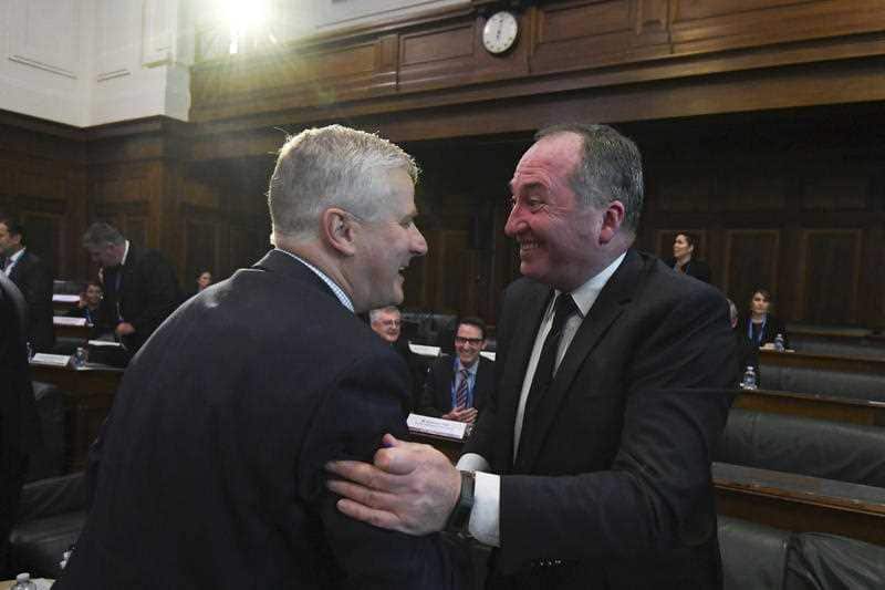 Barnaby Joyce (right) and Michael McCormack