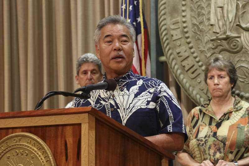 Hawaii Gov. David Ige speaks at a news conference on Tuesday, Oct. 30, 2018 in Honolulu regarding a Hawaii Supreme Court ruling upholding a decision to construct the TMT.