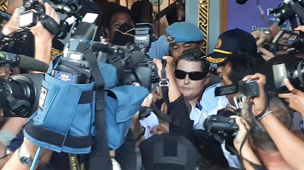 Bali Nine drug smuggler Renae Lawrence is seen after being released from Bangli Prison.