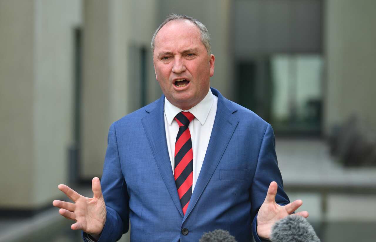 Former deputy prime minister Barnaby Joyce at a press conference at Parliament House in Canberra, Monday, November 26, 2018. (AAP Image/Mick Tsikas) NO ARCHIVING