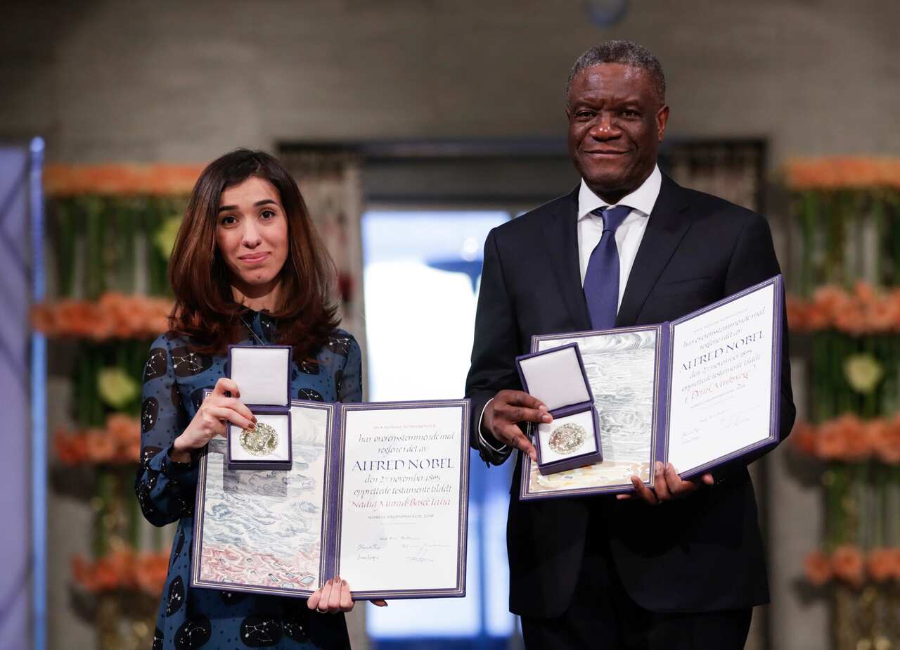 Denis Mukwege and Nadia Murad won last year's Nobel Peace Prize for their efforts to end the use of sexual violence in war.